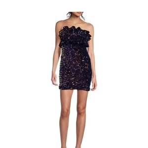 Allison + Kelly sequin mini cupcake strapless dress size Small *PROM *FORMAL